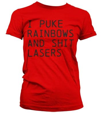 Tokigt Damen I Puke Rainbows And Shit Rainbows Girly T-Shirt SH-5-15616-H34-3