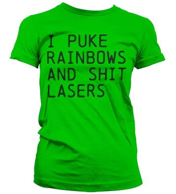 Tokigt Damen I Puke Rainbows And Shit Rainbows Girly T-Shirt SH-5-15616-H34-3