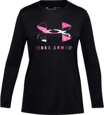 Under Armour Kinder Longsleeve ädchen T Shirt Tech Graphic Big Logo Ls Blk 85760