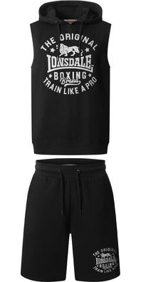 Lonsdale Shotley Ärmelloses Kapuzensweatshirt &amp; Shorts Set Normale Passform