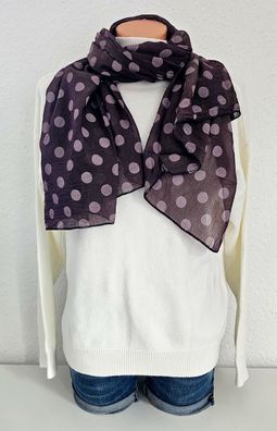 Blogger Italy Schal Tuch Halstuch Baumwolle/Seide asymetrisch Punkteprint Chocolate