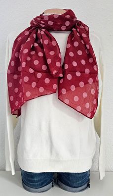 Blogger Italy Schal Tuch Scarf Seide/ Baumwolle asymetrisch Punkte Beere
