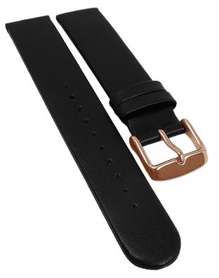 Minott Vegan Uhrenarmband schwarz glatt gleichlaufend Apfelfaser