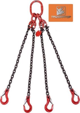 Kettengehänge 4 Strang 13mm Kette mit Gabelkopfhaken Tragkraft 11200 kg 3,0 m ohne Ke