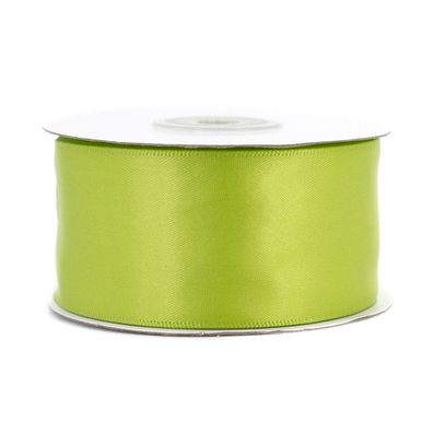Doppelseitiges Satinband 38mm x 20m Rolle Hellgrün / Maigrün