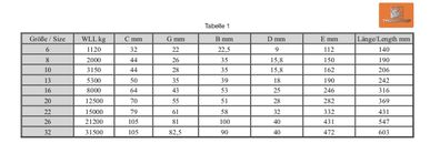 Lasthaken Wirbellasthaken Klasse 8, 10 mm 3150 kg, Wirbelhaken
