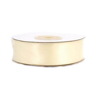 Doppelseitiges Satinband 25mm x 20m Rolle Ivory / Elfenbein