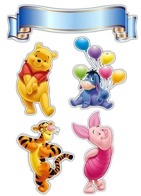 Winnie Puuh Essbar Honig Tortenaufleger Torte Geburstag Zuckermasse + NAME w02