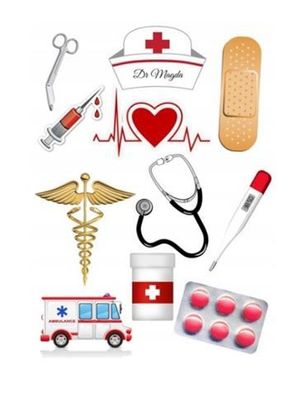 Arzt Essbar Medikamente Klinik Tortenaufleger Torte Geburstag Zuckermasse + NAME a06