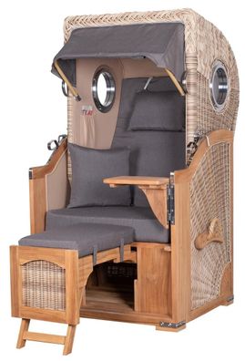 Strandkorbset - bene living - Ammersee 1-Sitzer Teak - PE shell - Modell 551