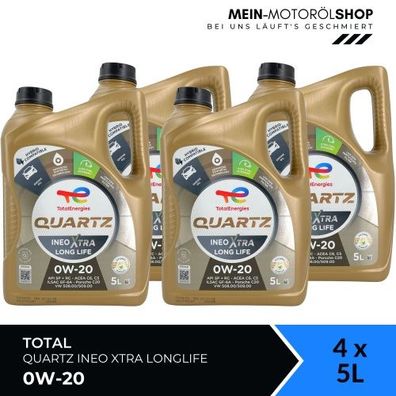 Total Quartz Ineo Xtra Longlife 0W-20 4x5 Liter