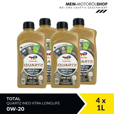 Total Quartz Ineo Xtra Longlife 0W-20 4x1 Liter