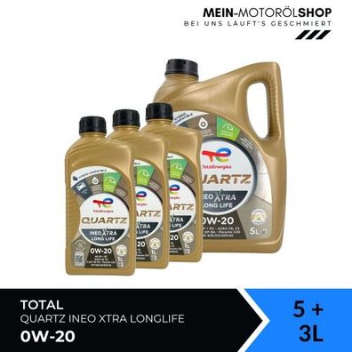 Total Quartz Ineo Xtra Longlife 0W-20 5 + 3 Liter