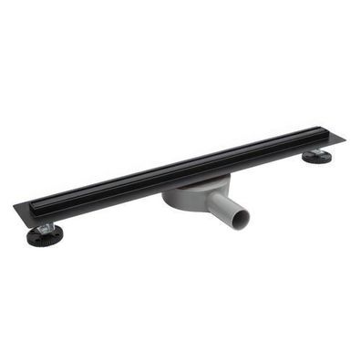 Duschrinnen Edelstahl SLIM & LOW Proline 60 cm in Schwarz | Komplettset Bodenablauf