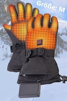 NEU Beheizbare Handschuhe mit Akkus wiederaufladbar 3 Heizstufen Gr. M für Sport