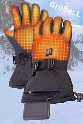 NEU Beheizbare Handschuhe mit Akkus wiederaufladbar 3 Heizstufen Gr. L für Sport