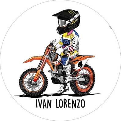 Motocross Essbar Motor Motorrad Zuckermasse Tortenbild Tortenaufleger + 4 Muffin m04