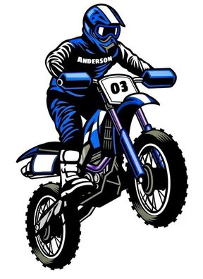 Motocross Essbar Motor Motorrad Tortenaufleger Torte Geburstag Zuckermasse + NAME m05