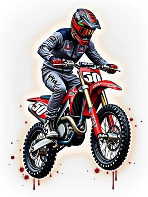 Motocross 14x10cm Essbar Motor Motorrad Tortenaufleger Torte Tortenbild Zuckerbild 04