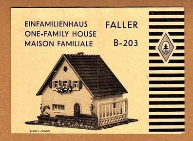 Faller H0 Anleitung Bauanleitung B-203 Einfamilienhaus Wohnhaus Haus