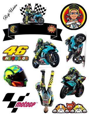 Motocross Essbar Motor Motorrad Tortenaufleger Torte Geburstag Zuckermasse + NAME m08