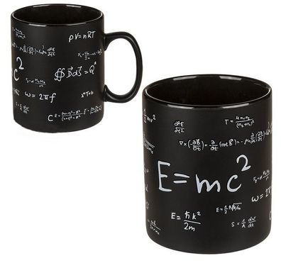 Steingut Becher Tassen Mathematic schwarz ca. 850 ml