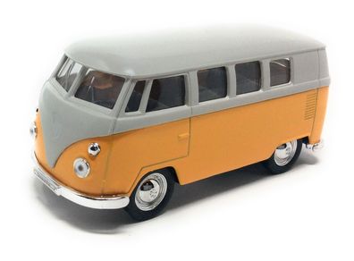 Bus T1 1963 gelb / beige Modellauto mit Rückziehmotor 12 cm