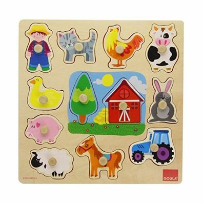 Goula Wooden Puzzle - Farm - 12 Pieces
