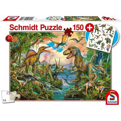 Schmidt Puzzle Dinosaurier 150 Teile + Geschenk (Tattoos)
