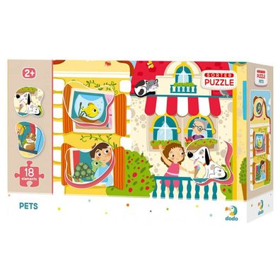 DODO Puzzle mit Puzzlespiel Haustiere 18 Teile