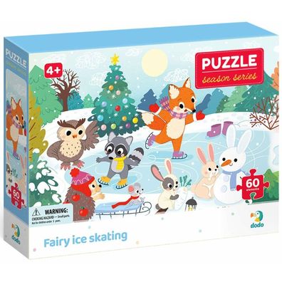 DODO Puzzle Jahreszeiten: die Magie des Winters Eislaufen 60 Teile