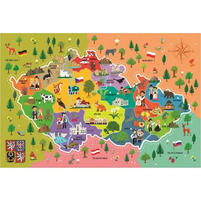 TREFL Puzzle Karte der Tschechischen Republik 44 Teile