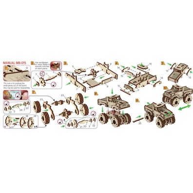 WOODEN CITY 3D-Puzzle Superschneller Monstertruck Nr.3