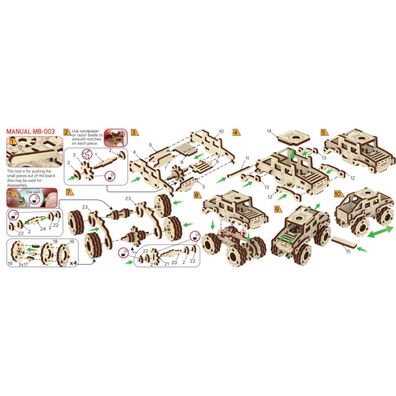 WOODEN CITY 3D-Puzzle Superschneller Monstertruck Nr.2