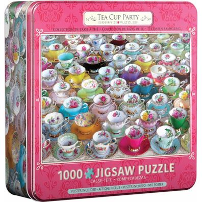 Eurographics Puzzle in Blechdose Sammlung von Teetassen 1000 Teile