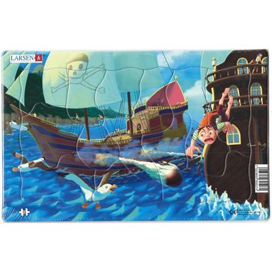 LARSEN Puzzle Piratenschlacht 15 Teile