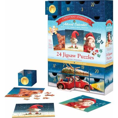 Eurographics Puzzle Adventskalender: Weihnachtstiere 24x50 Teile