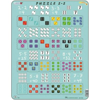 LARSEN Multiplikationspuzzle mit Würfeln 24 Teile