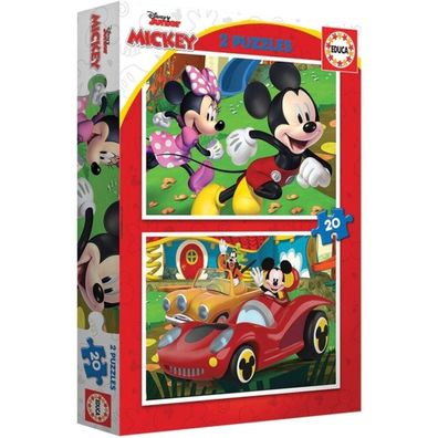 EDUCA Puzzle Mickey Mouse: Vergnügungspark 2x20 Teile