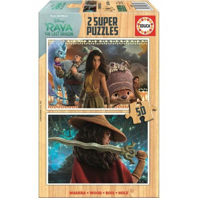 EDUCA Holzpuzzle Raya und der Drache 2x50 Teile