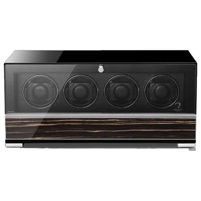 Modalo - 3304715S - Uhrenbeweger für 4 Uhren - Clasico Premium Schwarzes Makassar