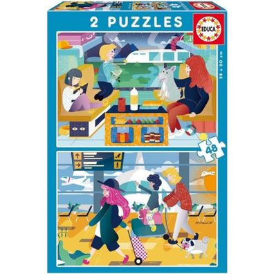 EDUCA Reisepuzzle 2x48 Teile