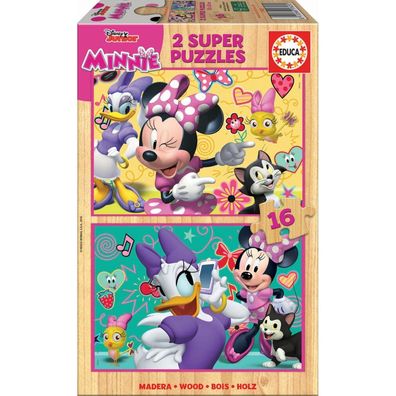 EDUCA Holzpuzzle Minnie und Daisy 2x16 Teile