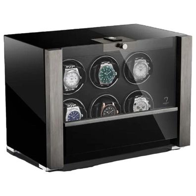 Modalo - 3906114S - Uhrenbeweger für 6 Uhren - Victory Schwarz/Silber