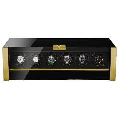 Modalo - 4006114G - Uhrenbeweger für 6 Uhren - Allegra Schwarz/Gold