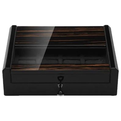 Modalo - 7008715 - Uhrenbox für 8 Uhren - Imperia Schwarzes Makassar