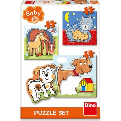 DINO Baby Puzzle Haustiere 3in1 (3,4,5 Teile)