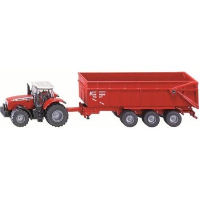 SIKU Massey Ferguson Traktor m. Anhänger
