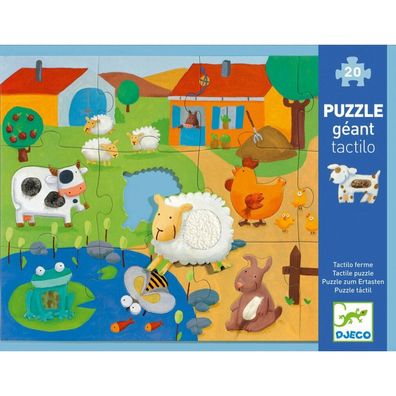 DJECO Taktiles Einsteckpuzzle Bauernhof