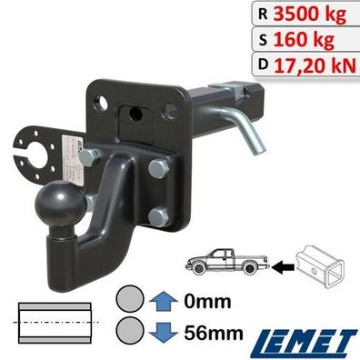 Anhängerkupplung 2-Zoll US-Adapter mit Spannkeil für Dodge Ramcharger I 88-96